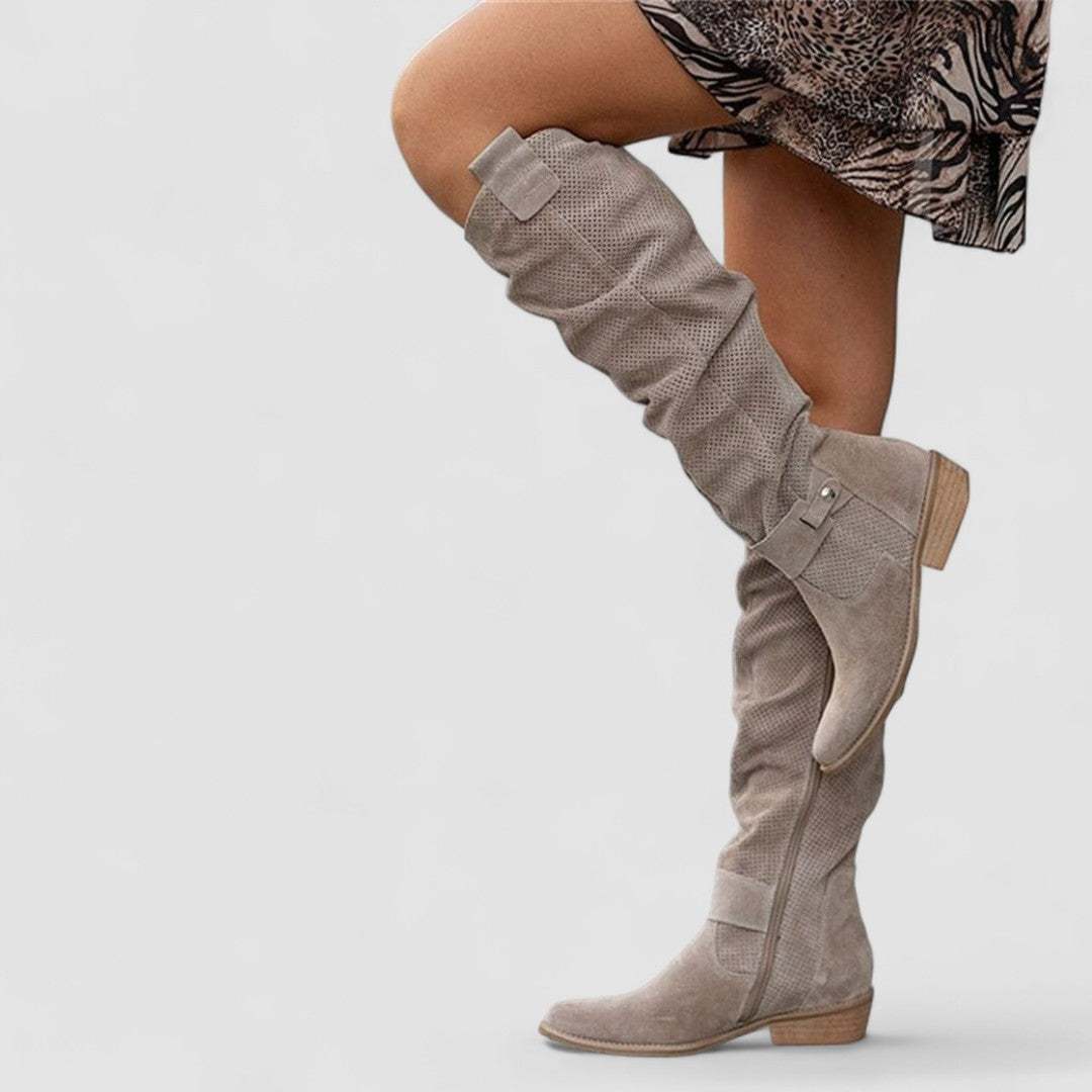 Una women's slouch western knee boots
