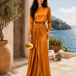 Verity draped satin maxi dress