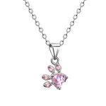 Pink Gold Paw Jewelry Set – 4 Pieces with Zirconia Heart (Ring, Necklace, Earrings, Bracelet)