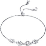 Sterling Silver Paw Print Bracelet – Adjustable Pasvorm