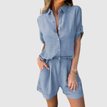 Nicola women's relaxed shirt & shorts set