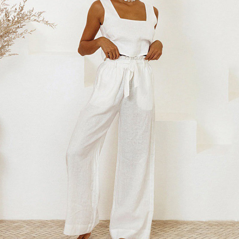Megan - Minimalist Top and Flared Trousers Set