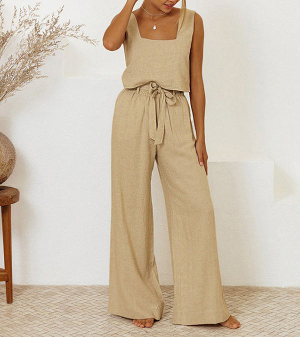 Megan - Minimalist Top and Flared Trousers Set