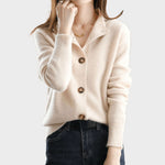 Collared Button Up Knit Cardigan for women, view 11