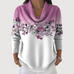 Angela women's floral cotton roll-neck jumper