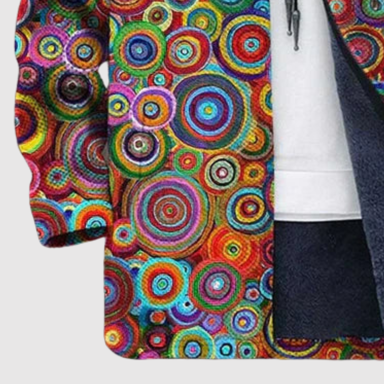 Women's circle print sweatshirt, view 3