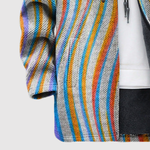Women's colourful wave print hoodie, view 3