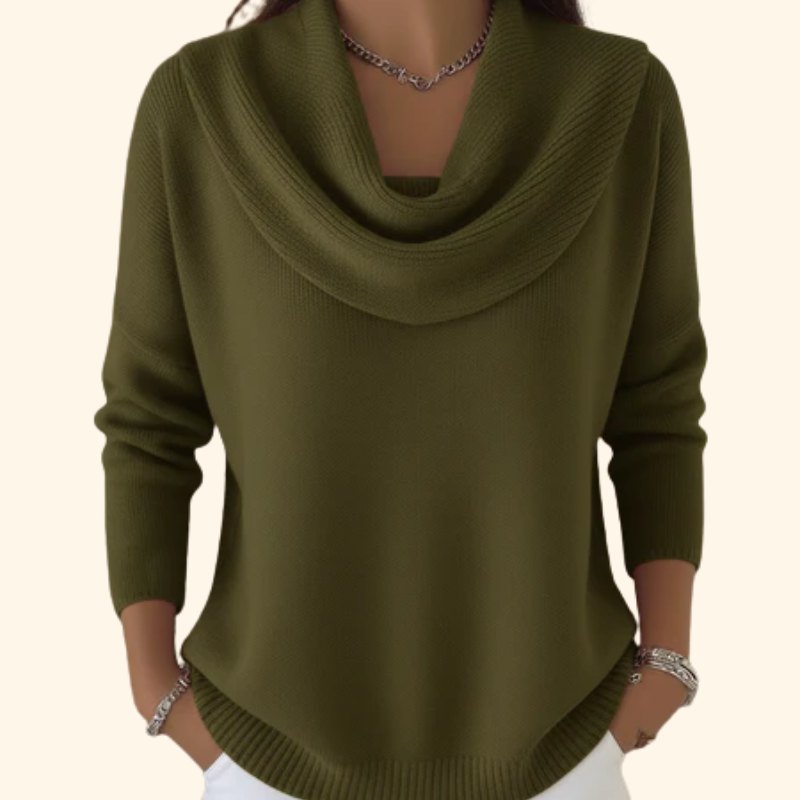 Christine women's draped cowl-neck jumper