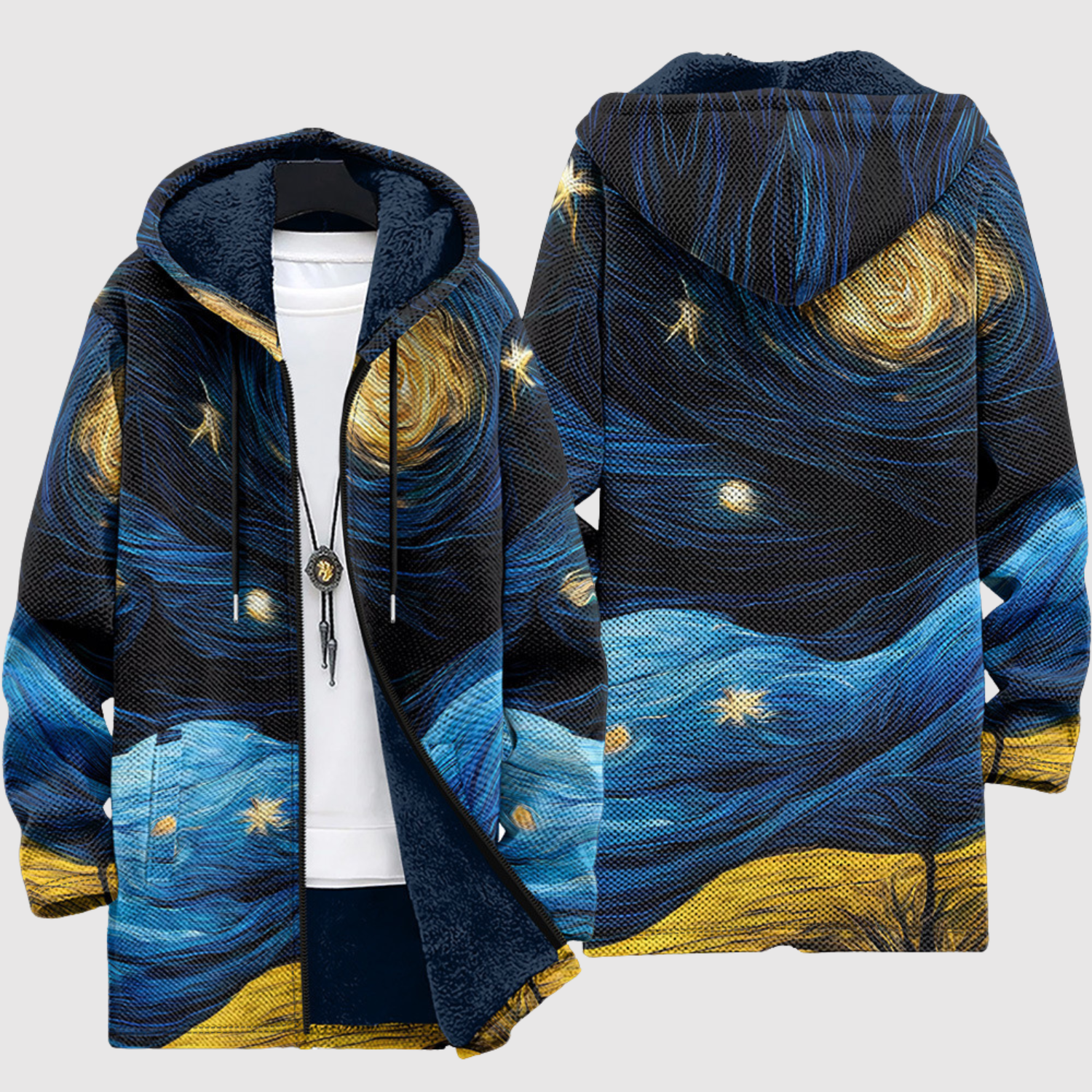 Women's starry sky print hoodie, view 2