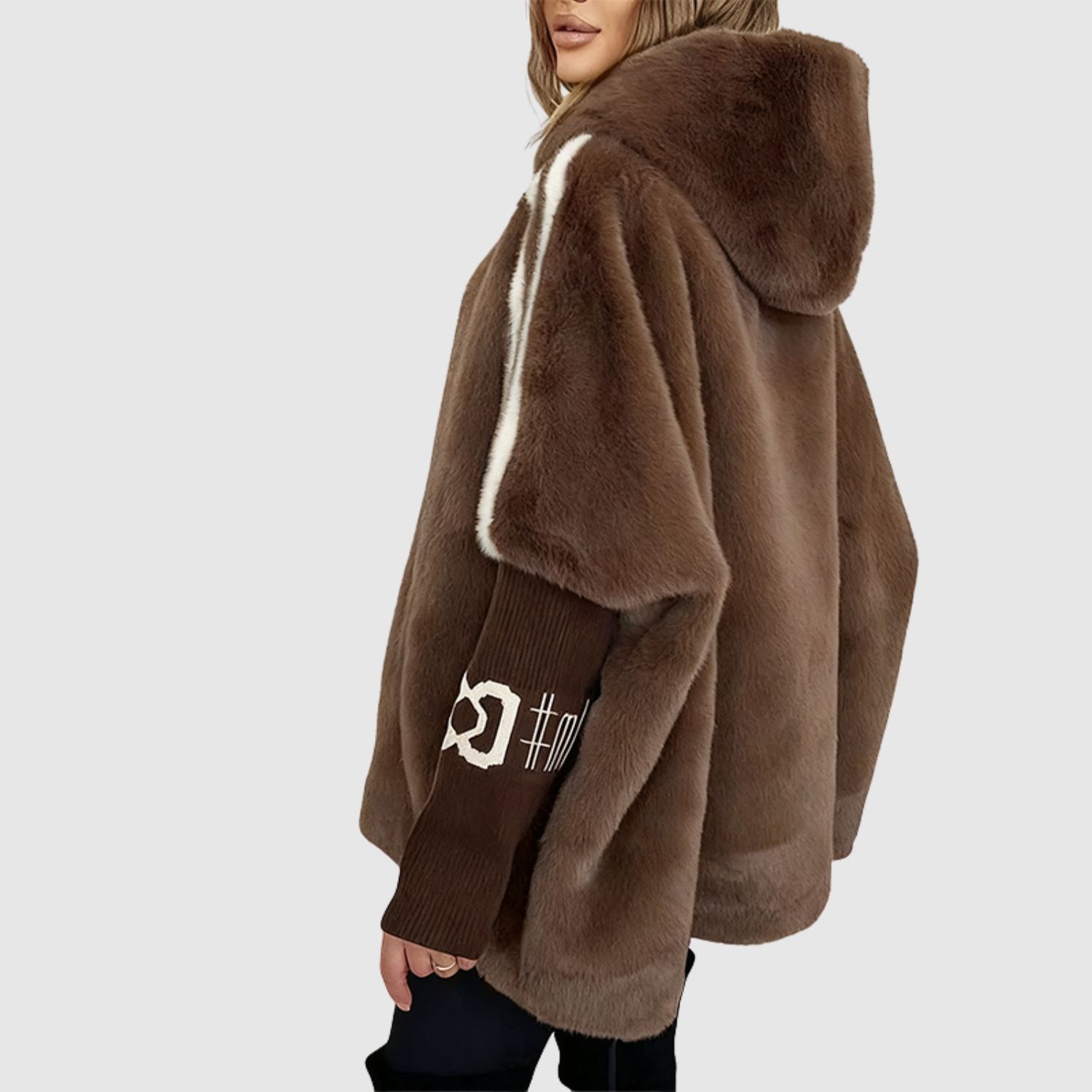 Sandra women's hooded coat with sleeve detail