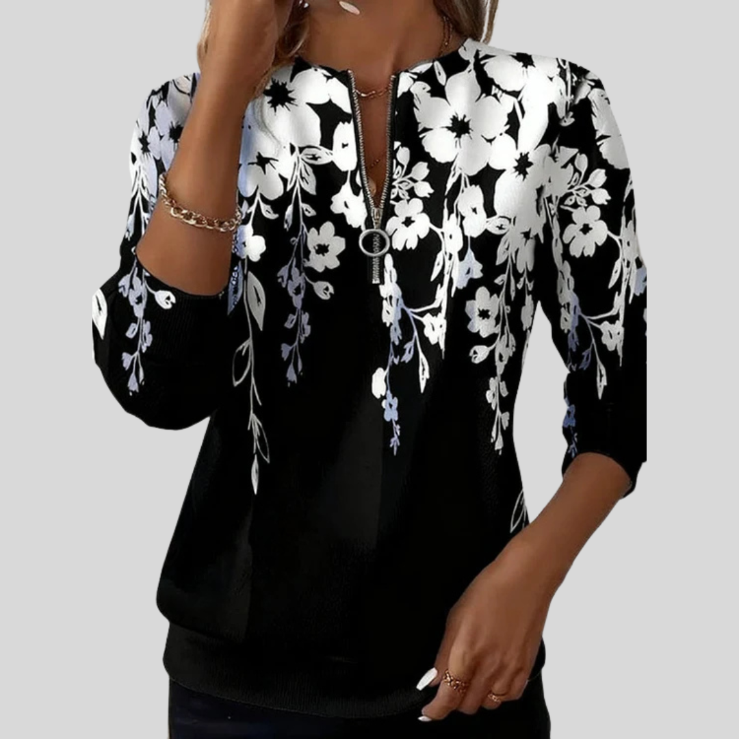 Susan floral print zip sweatshirt