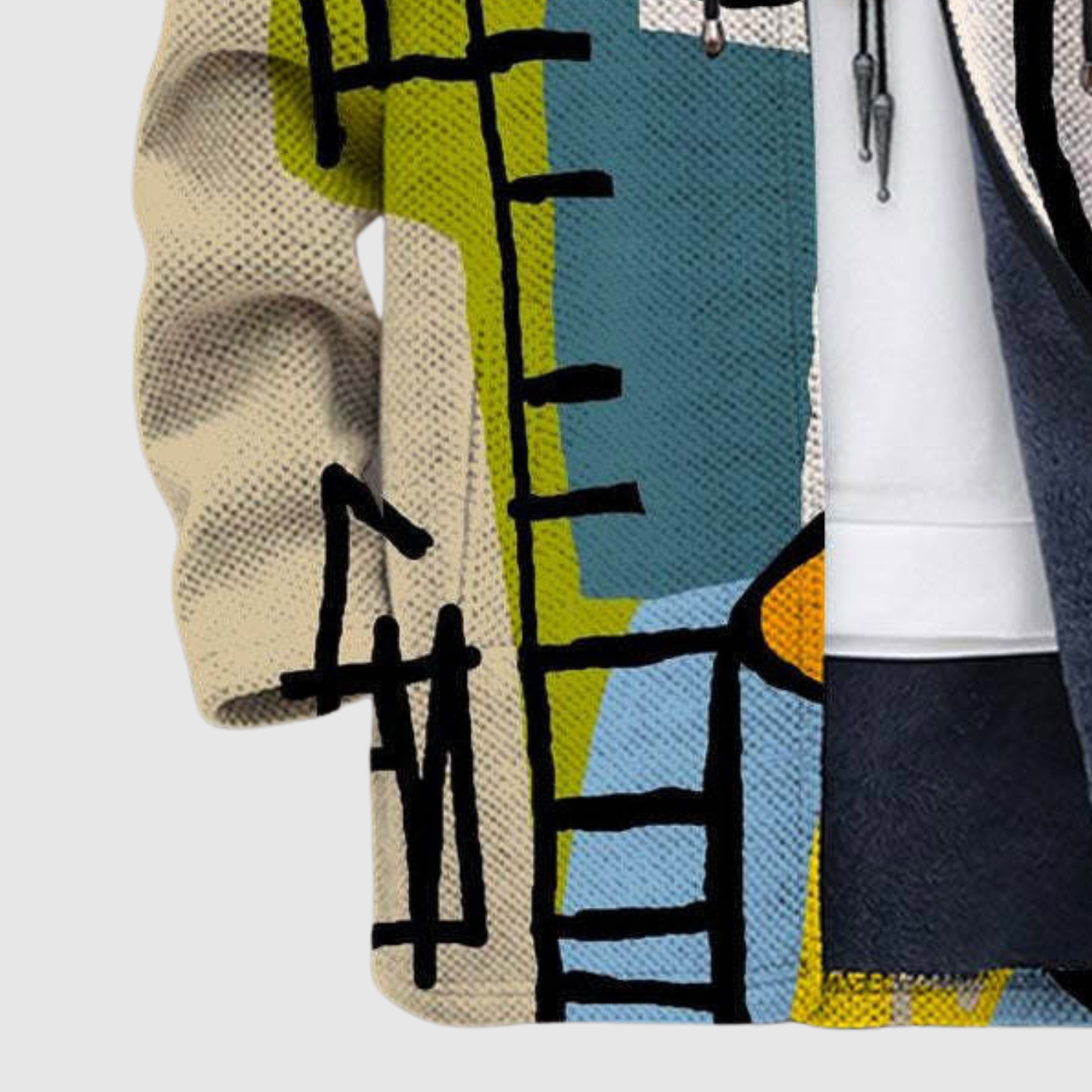 Women's abstract art print hoodie, view 3
