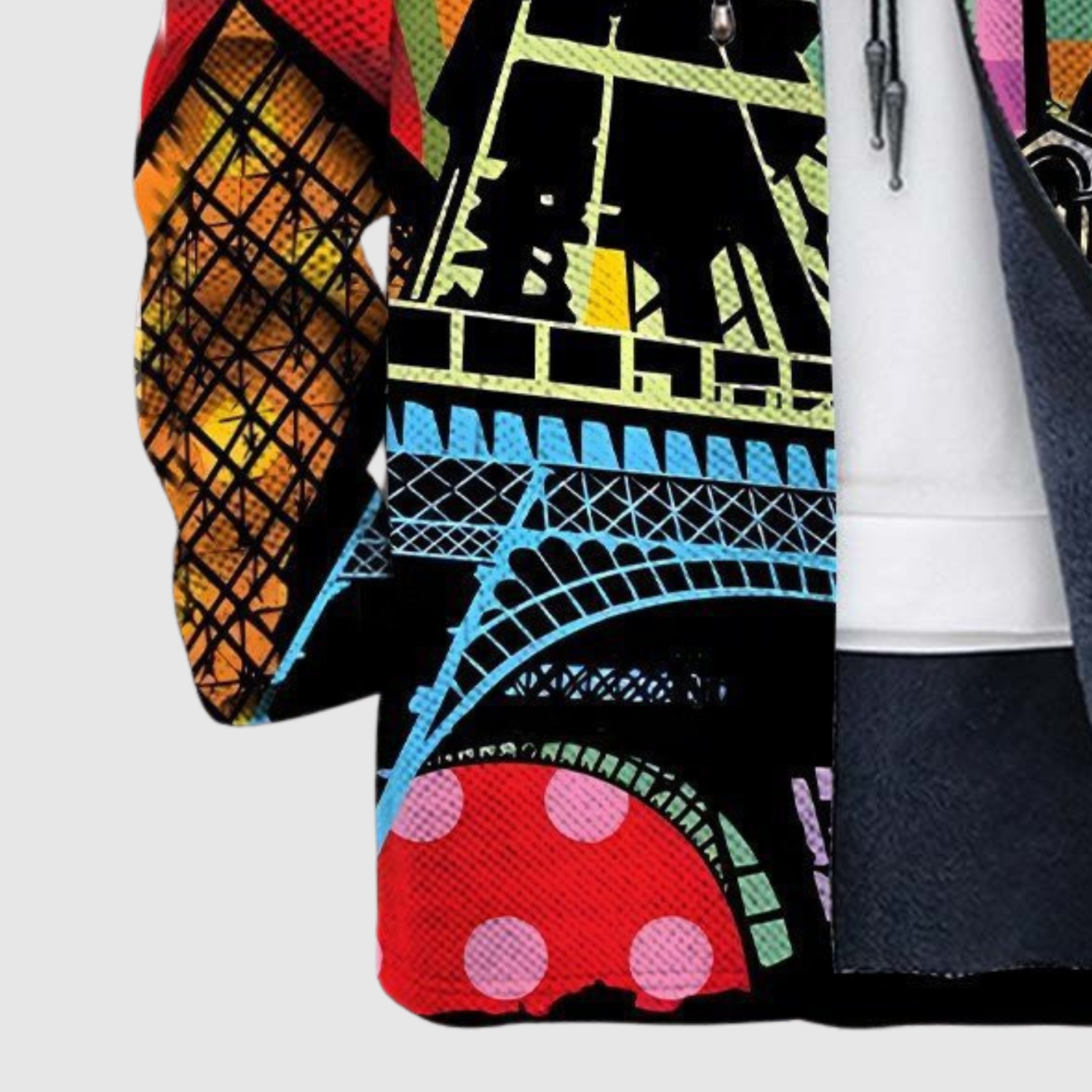 Women's paris city print hoodie, view 3