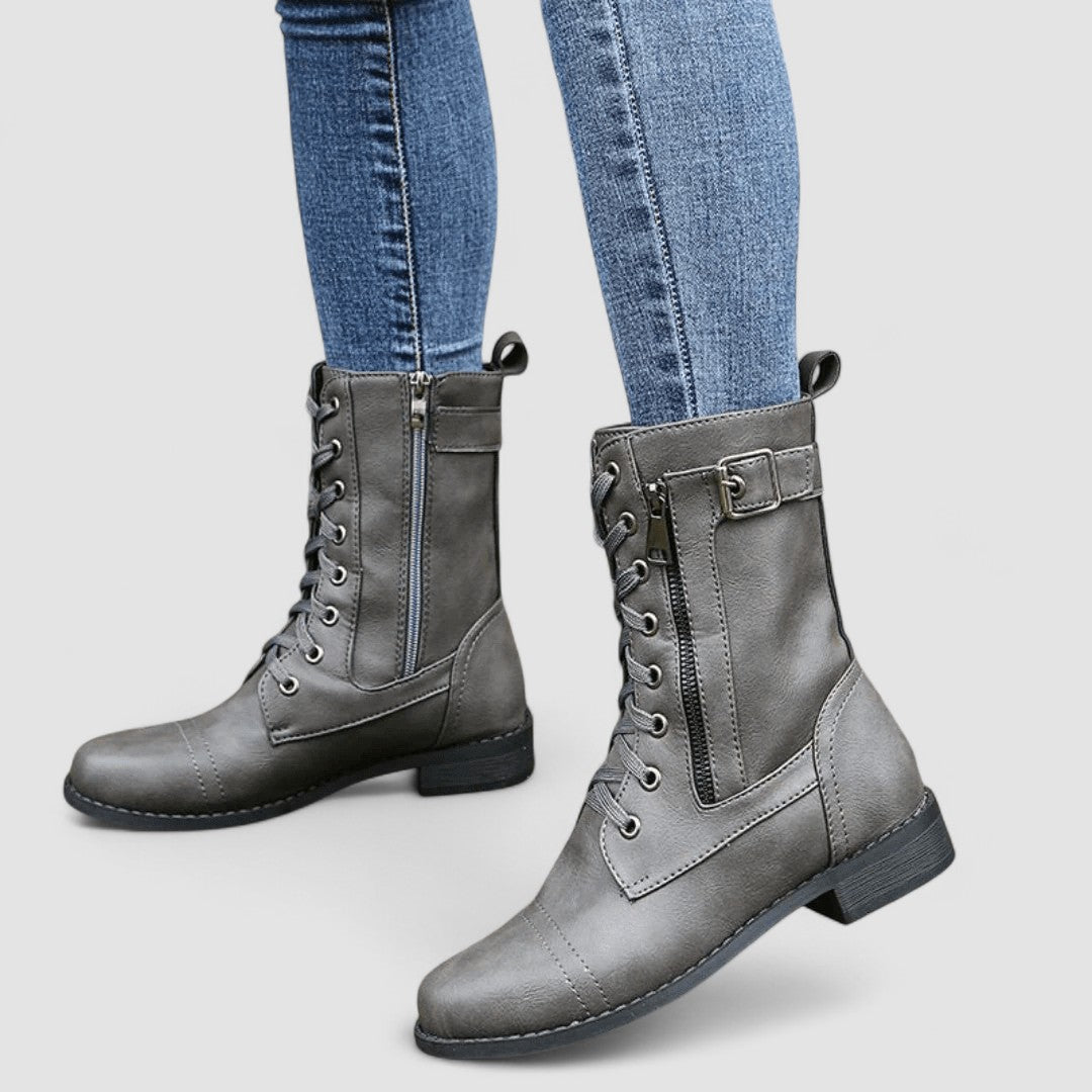 Lucinda women's buckled western mid-calf boots