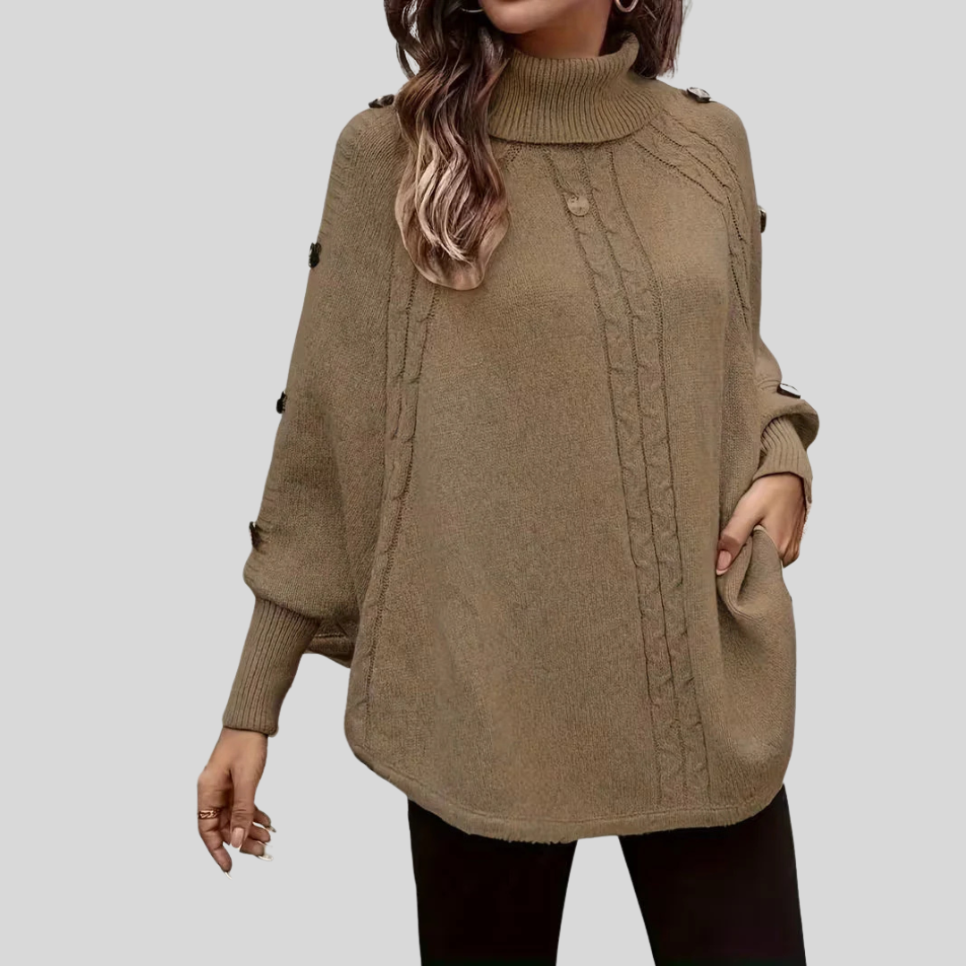Theresa high-neck cable-knit jumper