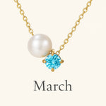 Pearl & Zircon Birthstone Pendant Necklace
