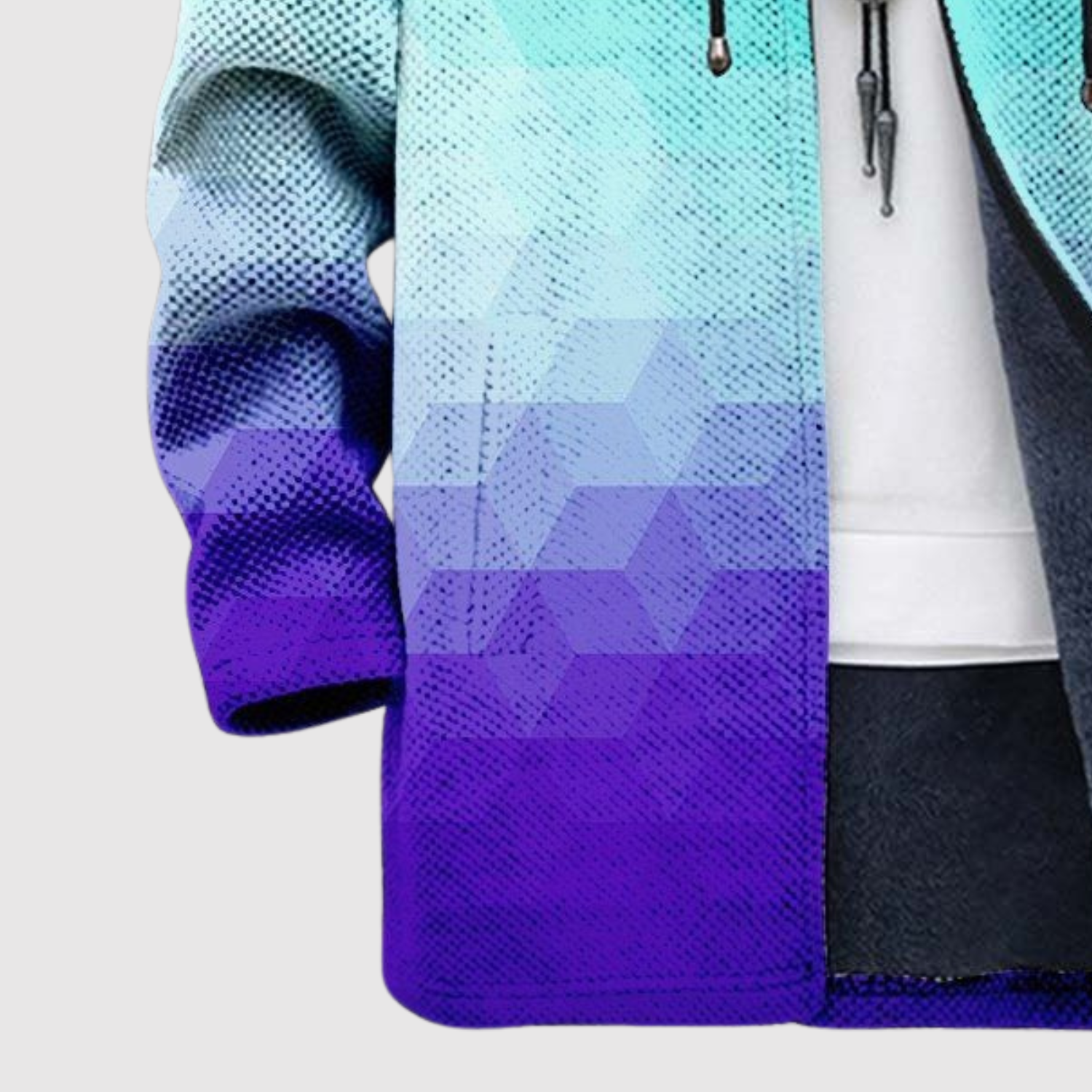 Women's blue & purple gradient hoodie, view 3