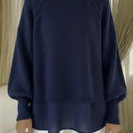 Elaine women's layered-effect ribbed jumper