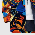Women's colourful cat print hoodie, view 3