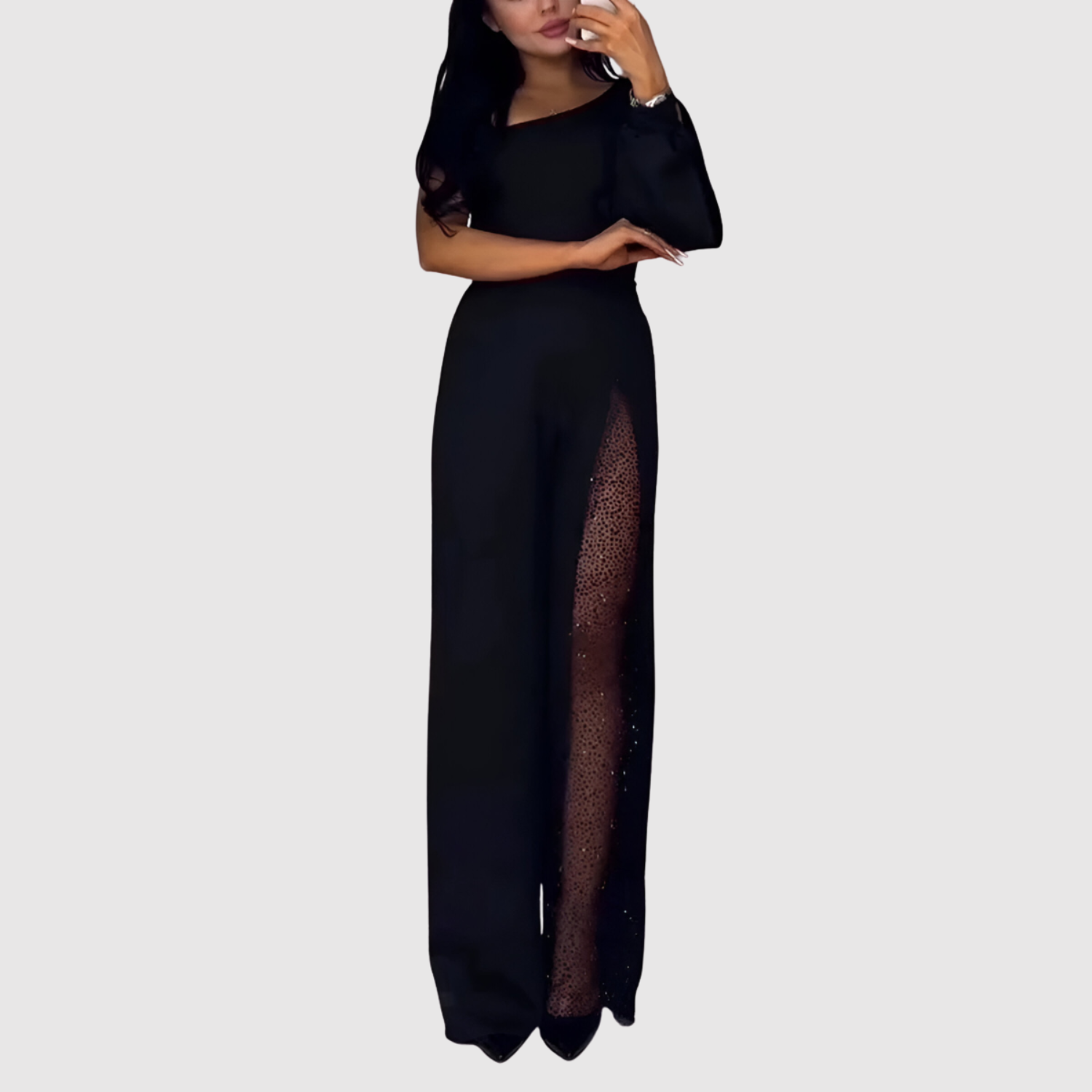Deborah women's lace-panel jumpsuit