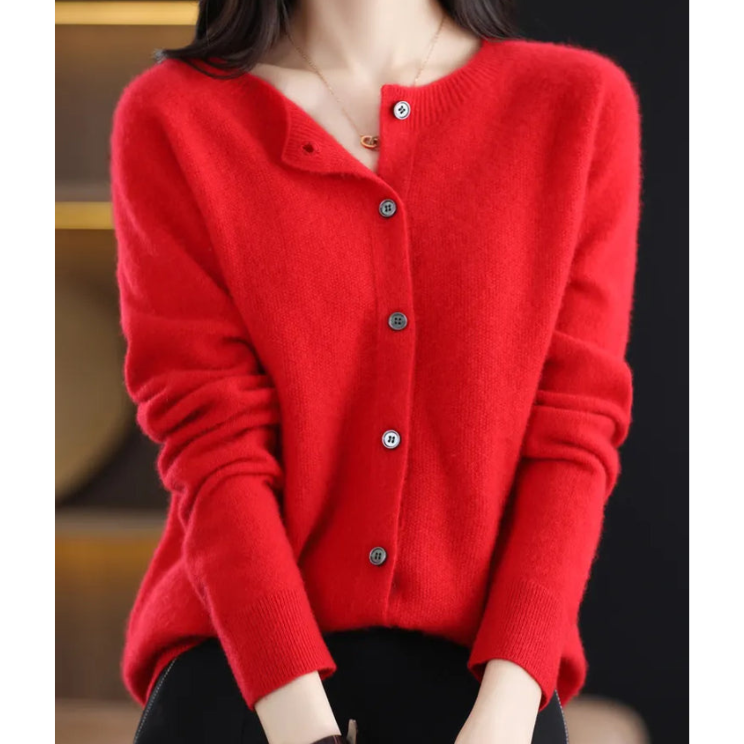 Merino Wool & Cashmere Blend Cardigan for women, view 14