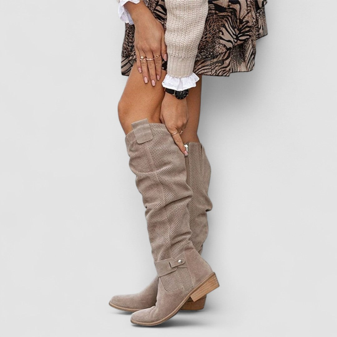 Una women's slouch western knee boots