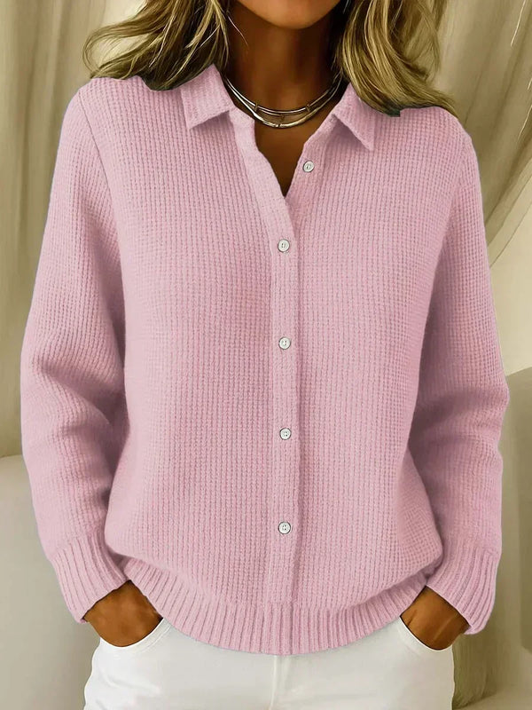Maureen women's textured shirt-collar cardigan
