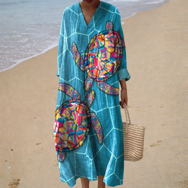 Flattering Printed Summer Dress