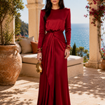 Verity draped satin maxi dress