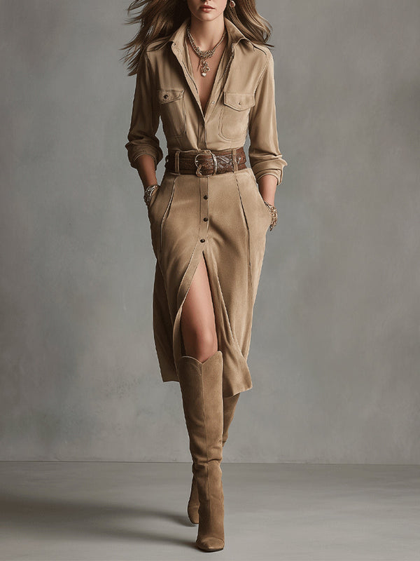 Sofia | Faux Suede Dress