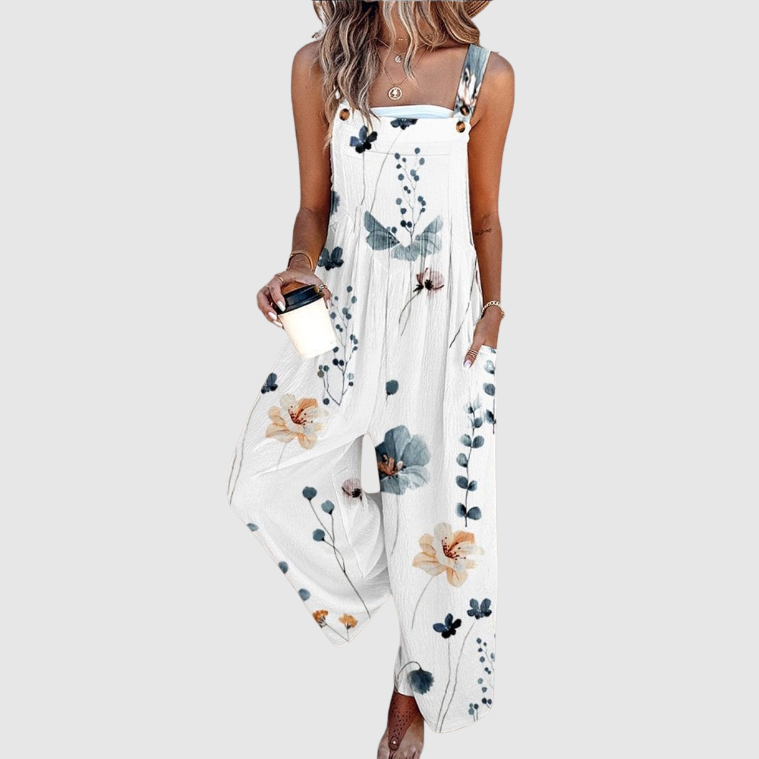 Melanie women's floral wide-leg jumpsuit