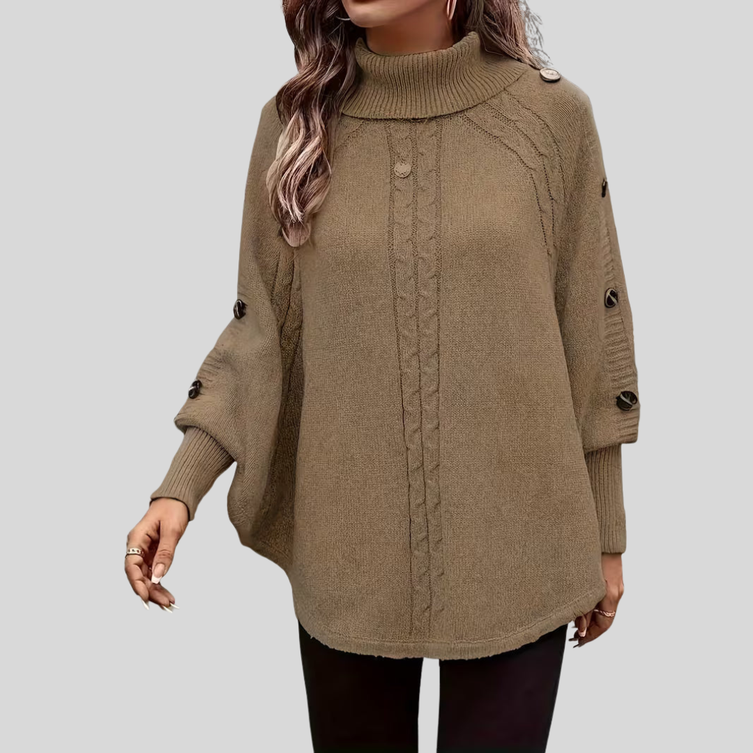 Theresa high-neck cable-knit jumper