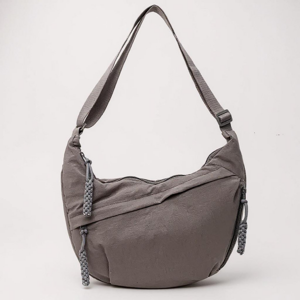 Beatrice grey zip shoulder bag