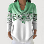 Angela women's floral cotton roll-neck jumper