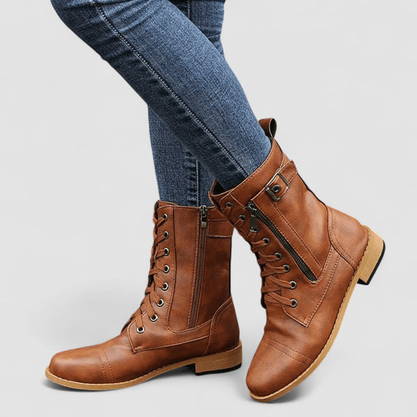 Lucinda women's buckled western mid-calf boots
