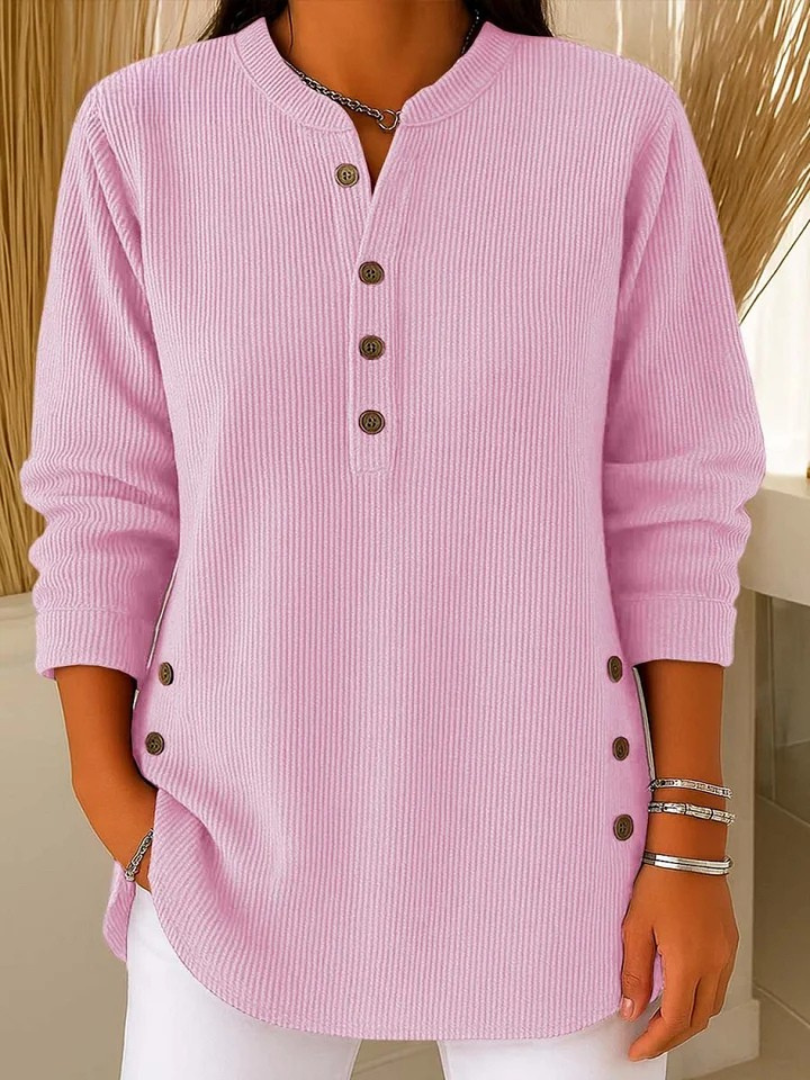 Pauline women's henley button tunic top
