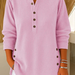Pauline women's henley button tunic top