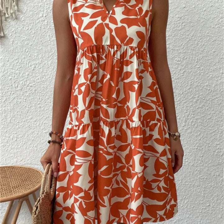 TASHA | MIDI FLUID DRESS WITH A FLARED SKIRT