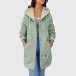 Karen women's long hooded teddy jacket