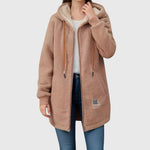 Karen women's long hooded teddy jacket
