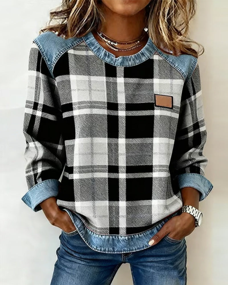 Loretta checked button shirt