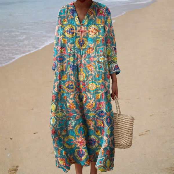 Flattering Printed Summer Dress