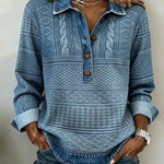 Bethany textured button-neck jumper