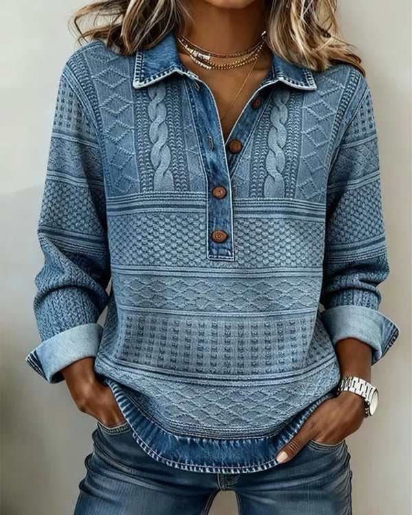 Bethany textured button-neck jumper