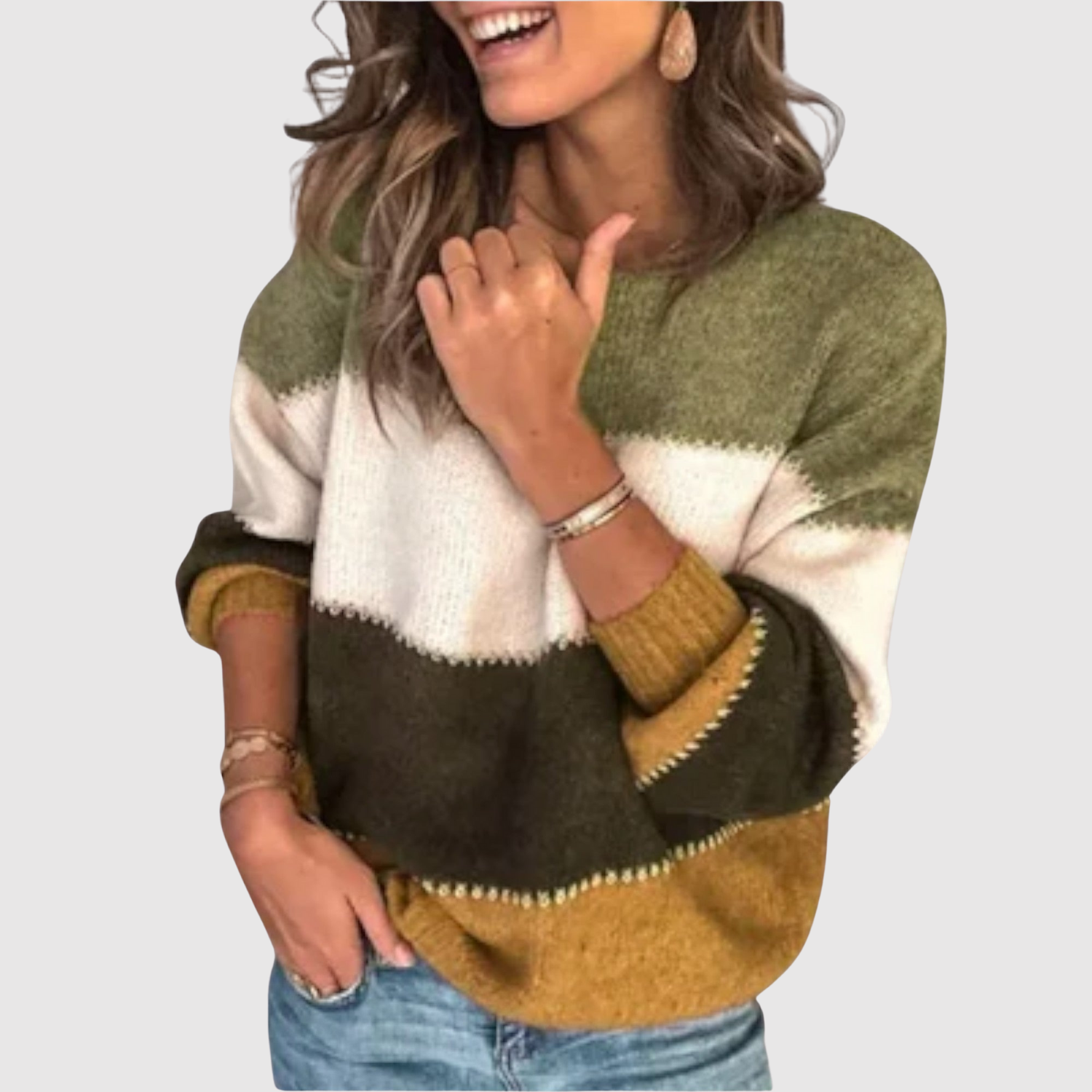 Colour Block Knit Jumper for women