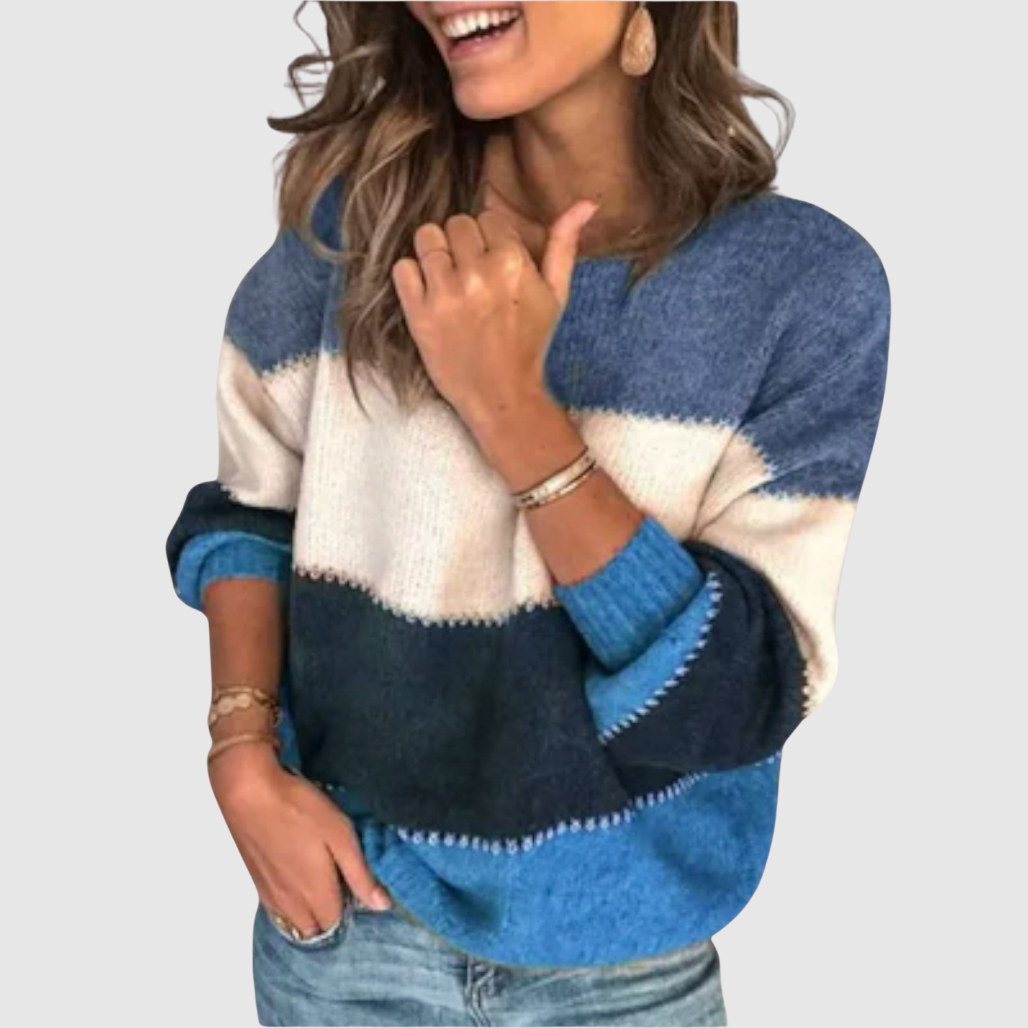 Colour Block Knit Jumper for women, view 3