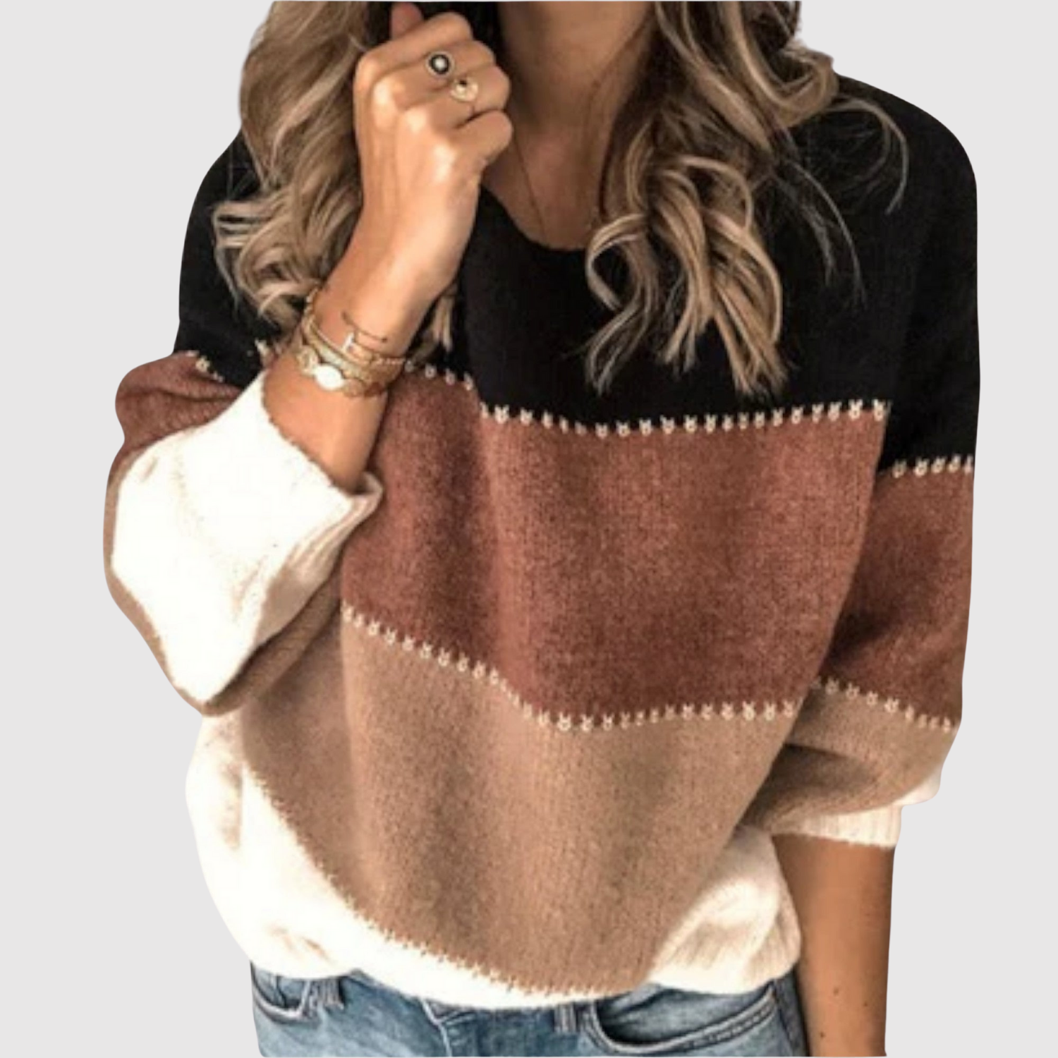 Colour Block Knit Jumper for women, view 5
