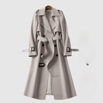 Anna women's long belted lapel coat