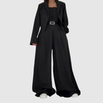 Sheila women's bustier jumpsuit & cropped blazer set