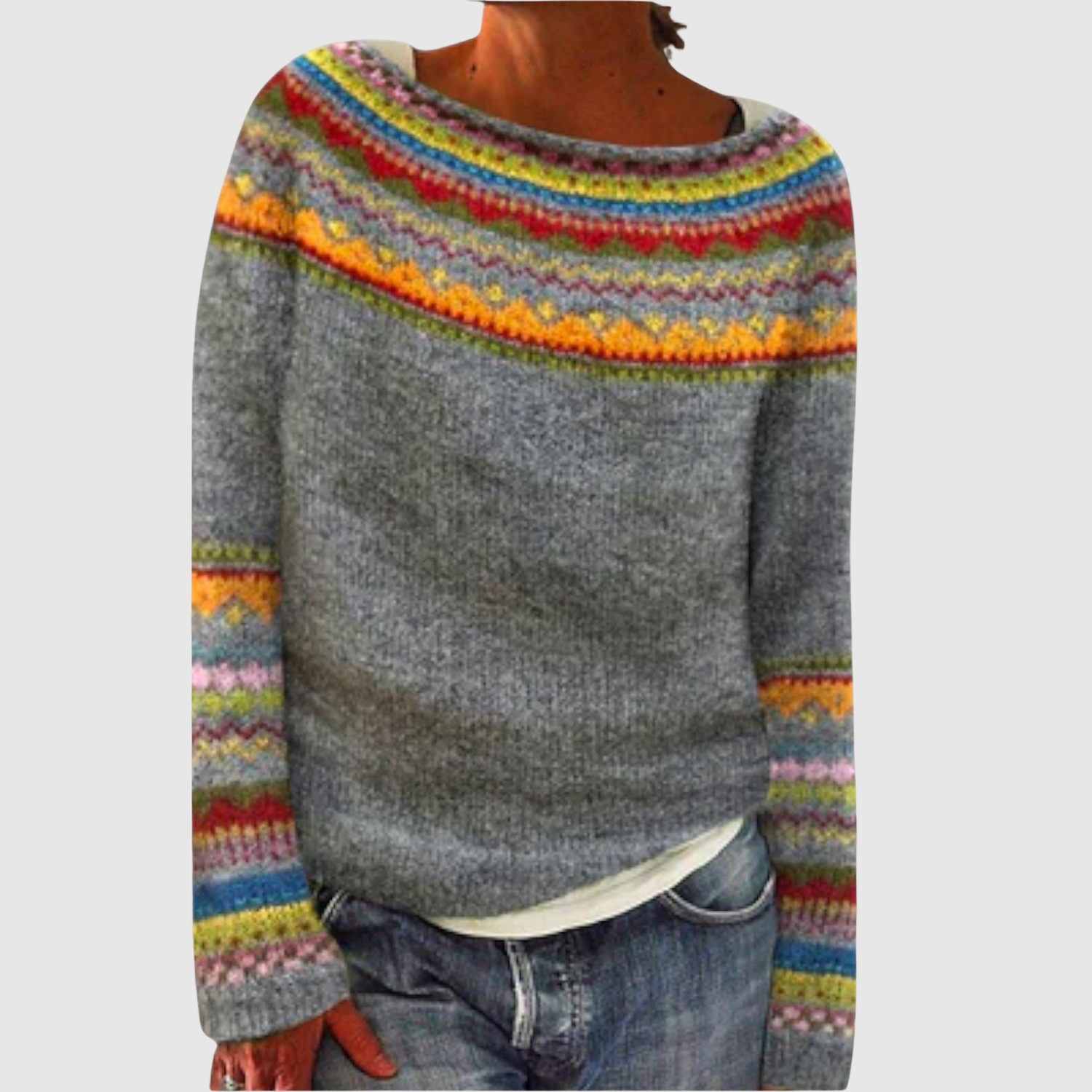 Nordic Motif Jumper for women, view 3